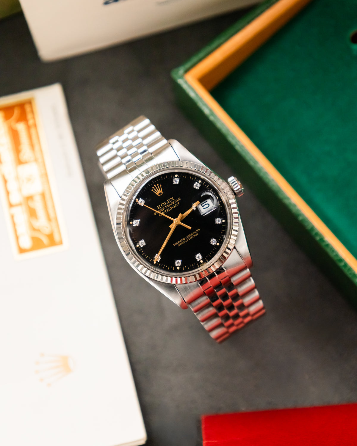 Rolex 16014 Perpetual Datejust- Factory Diamond Set Dial