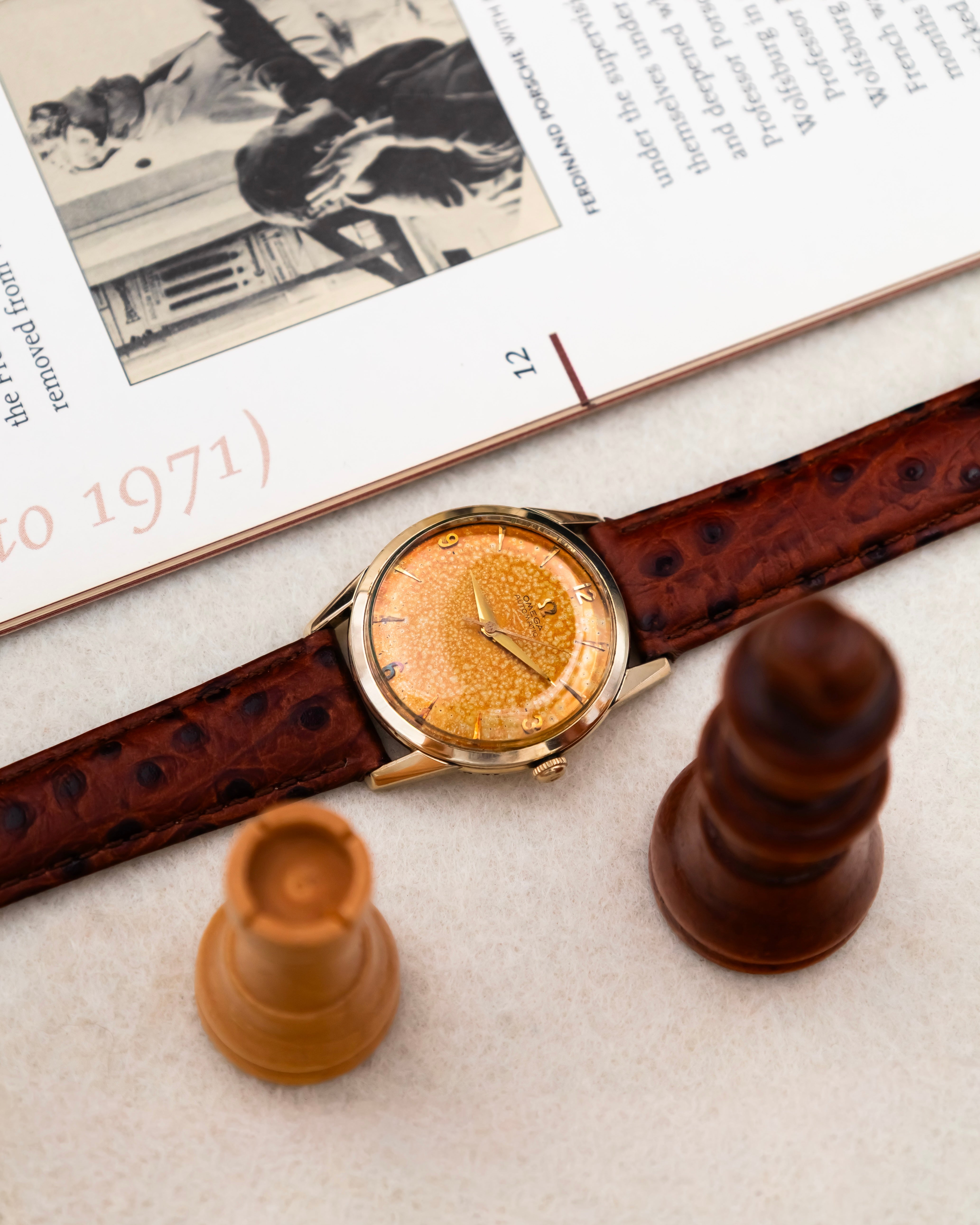 Omega G-6252 Bumper 14K GF - Tropical Patina Dial