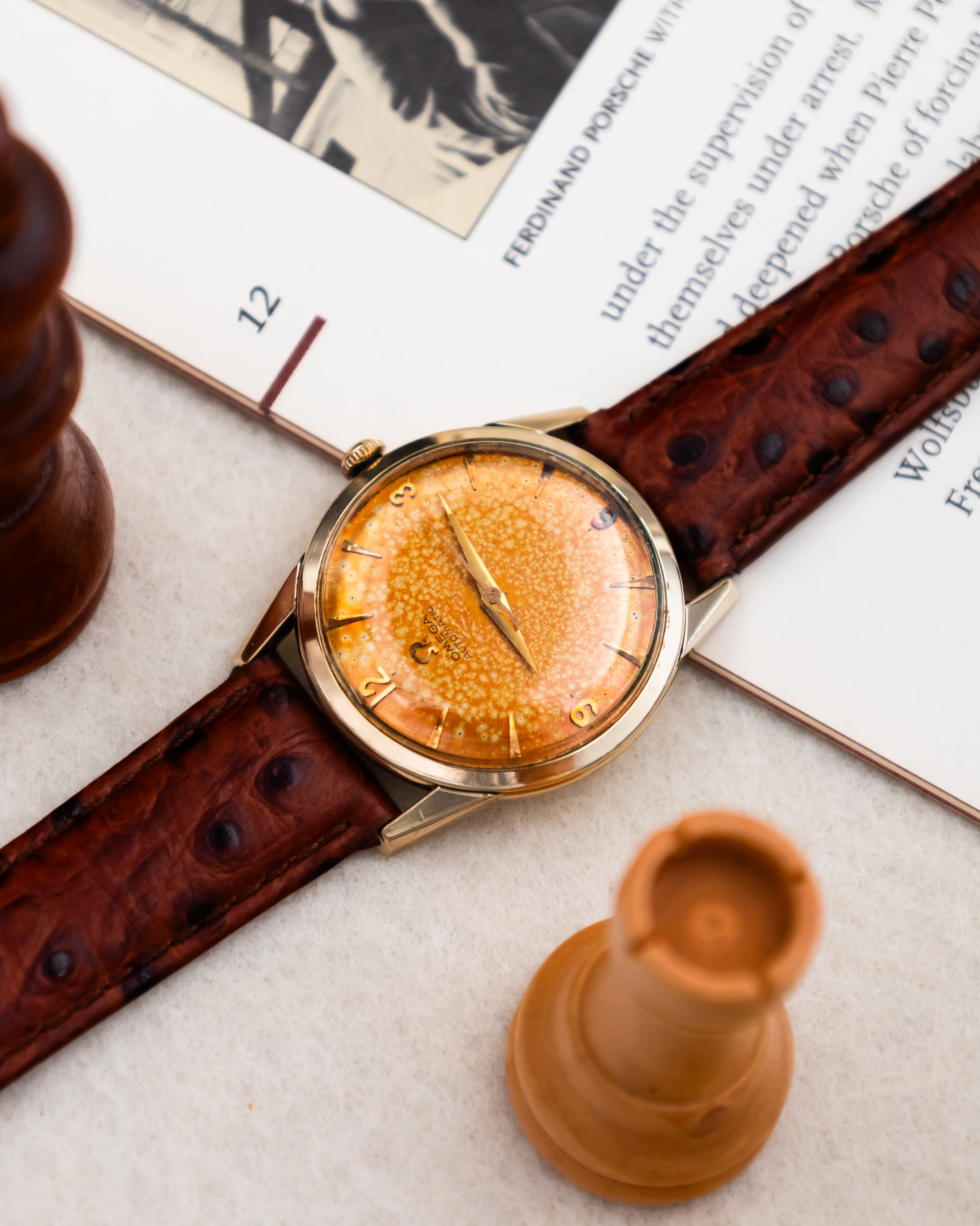 Omega G-6252 Bumper 14K GF - Tropical Patina Dial