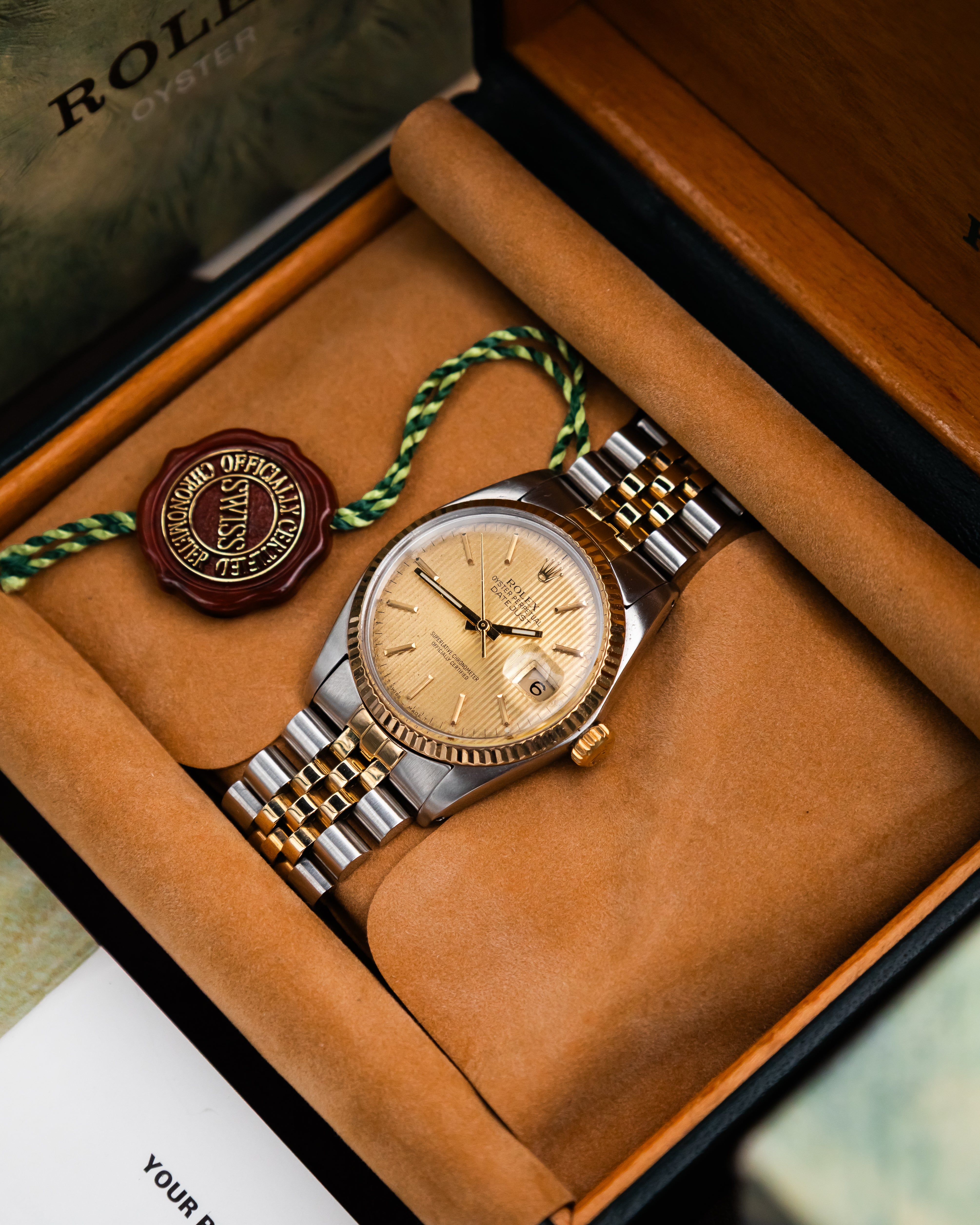 Rolex 16013 Datejust - Gold Tapestry Dial