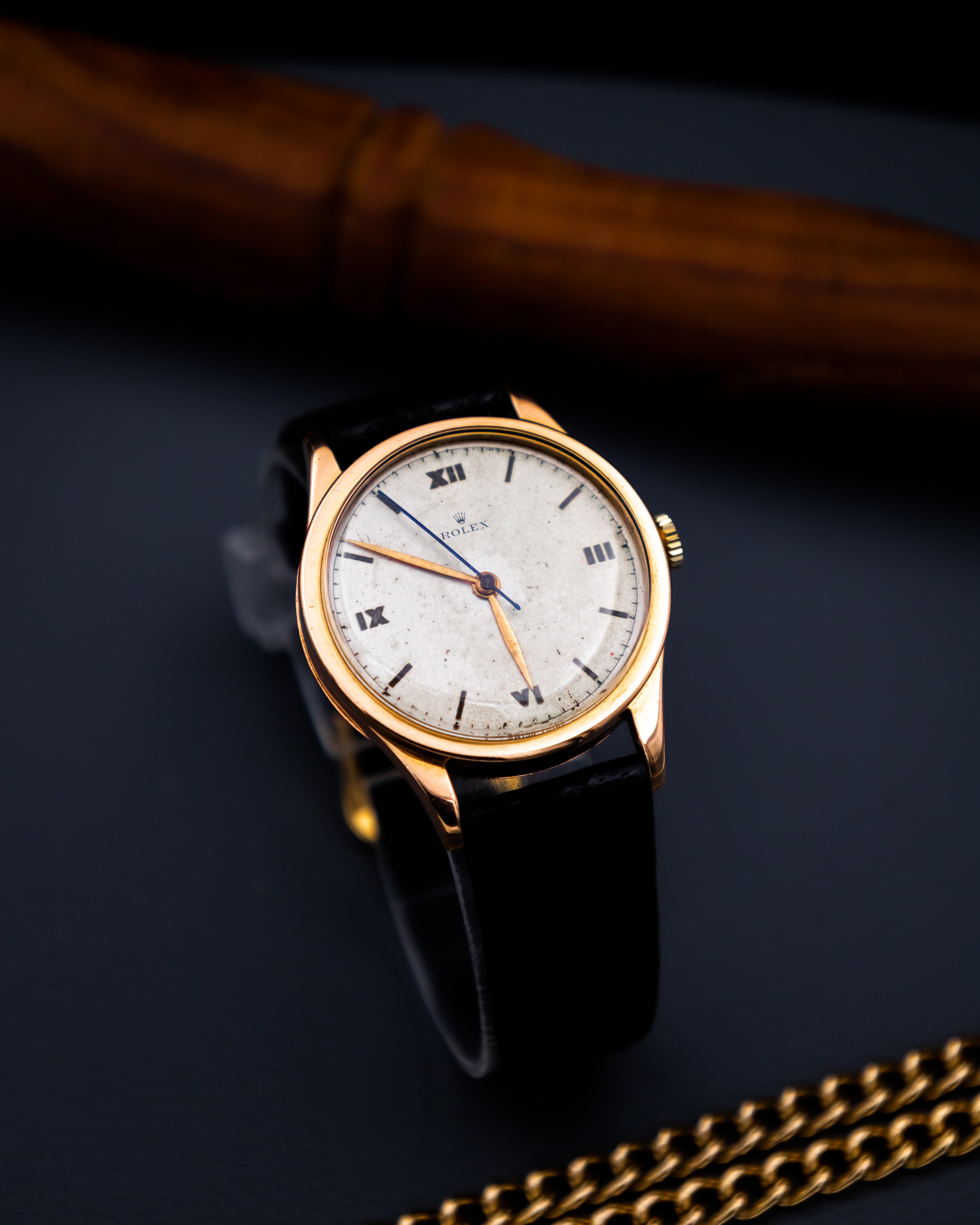 Rolex 7003 Oyster 18k - vintage Roman dial