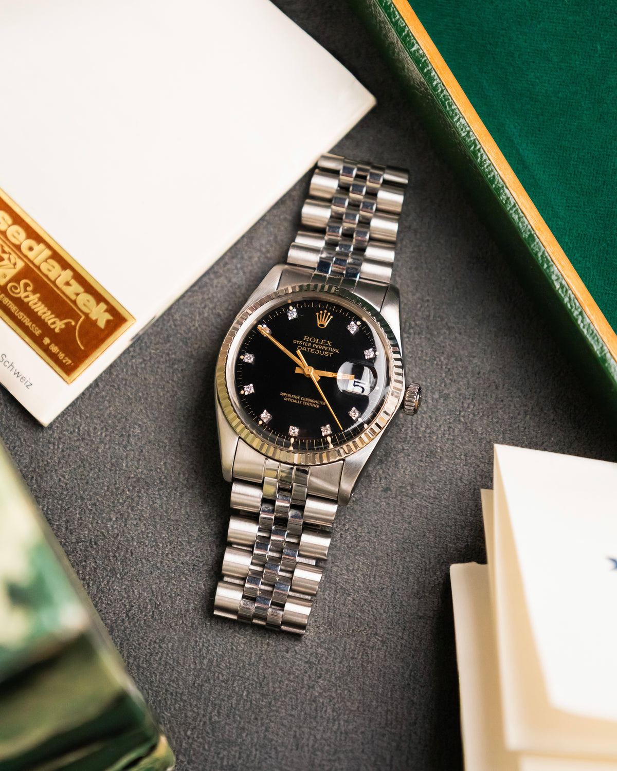 Rolex 16014 Perpetual Datejust- Factory Diamond Set Dial