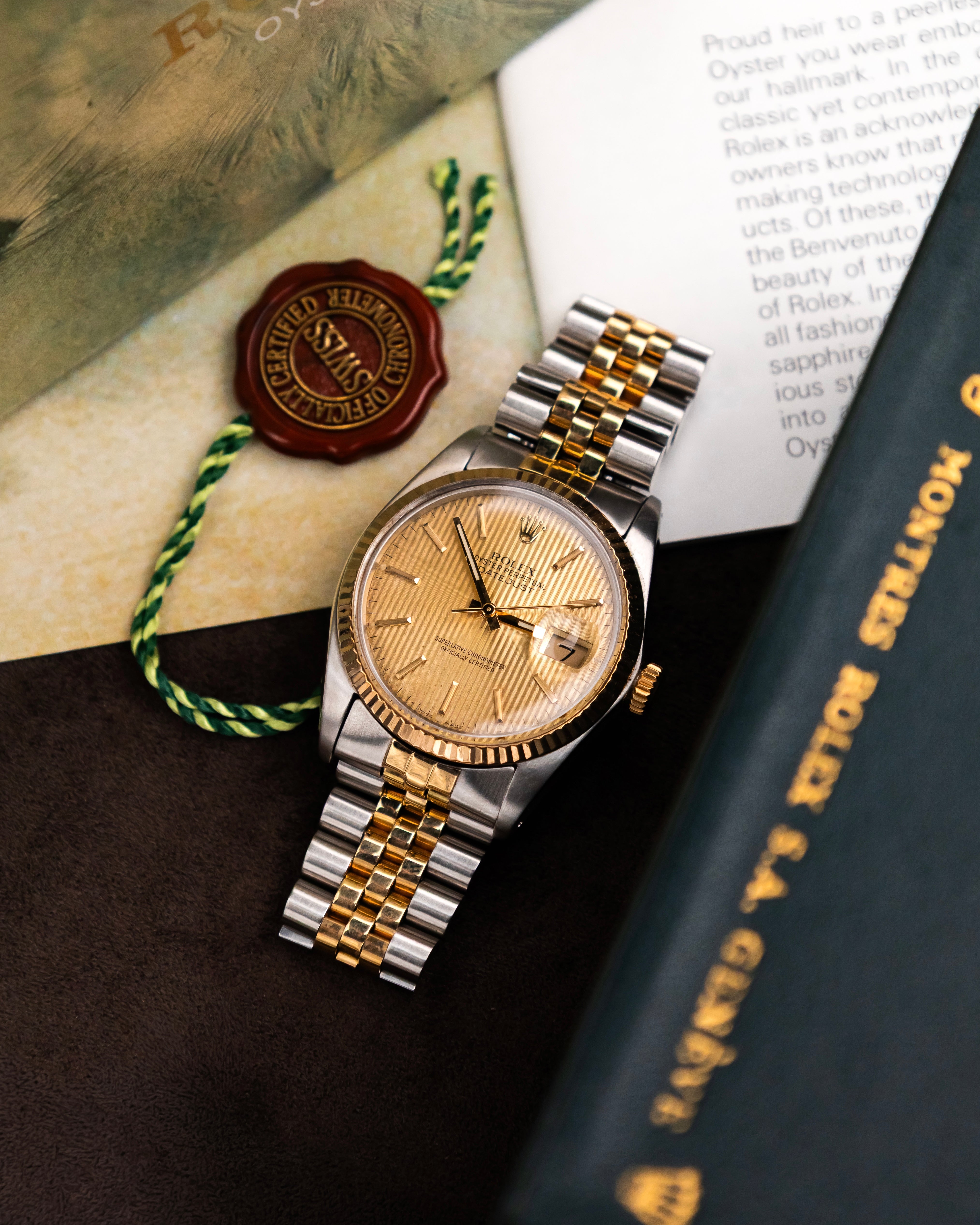 Rolex 16013 Datejust - Gold Tapestry Dial