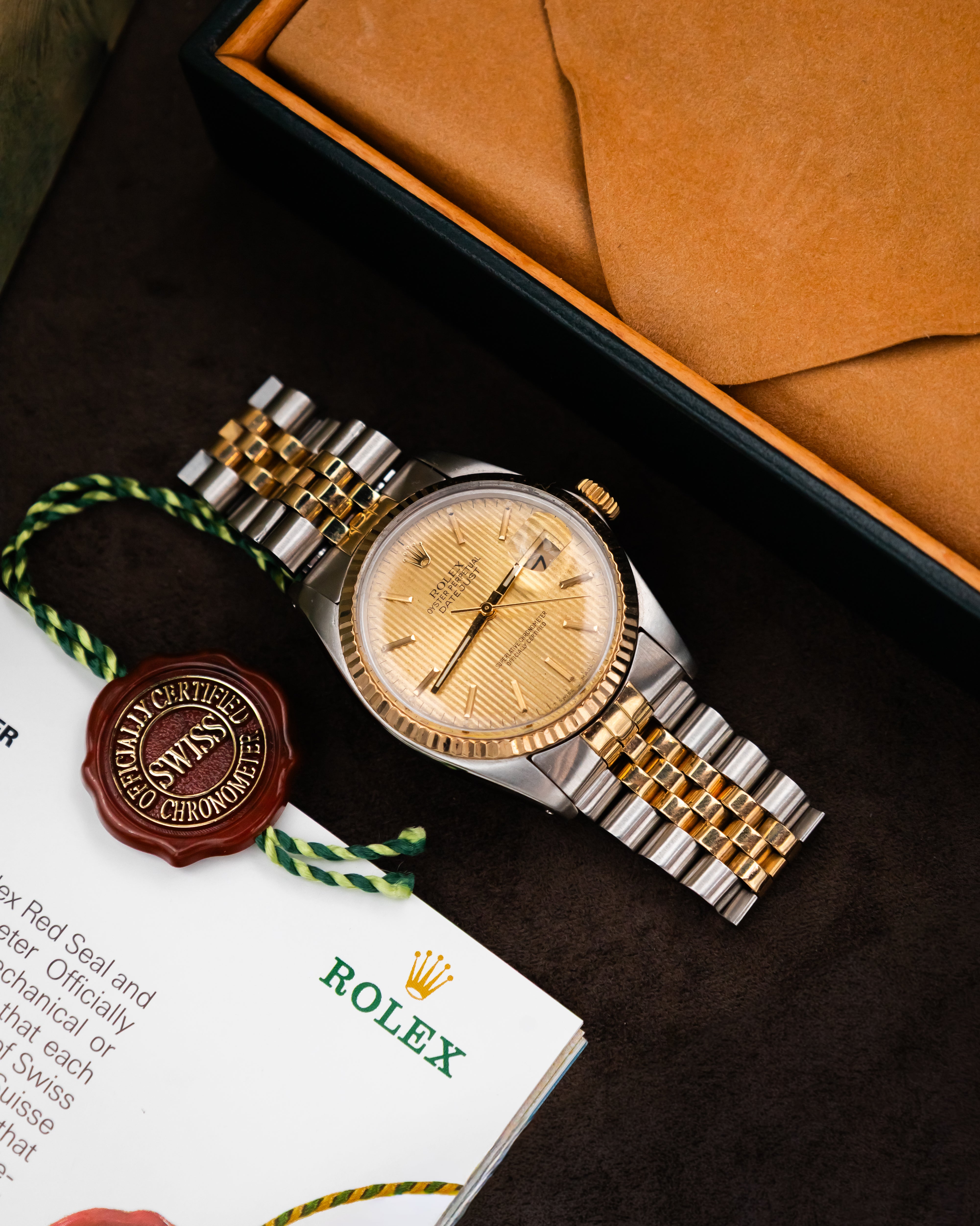 Rolex 16013 Datejust - Gold Tapestry Dial