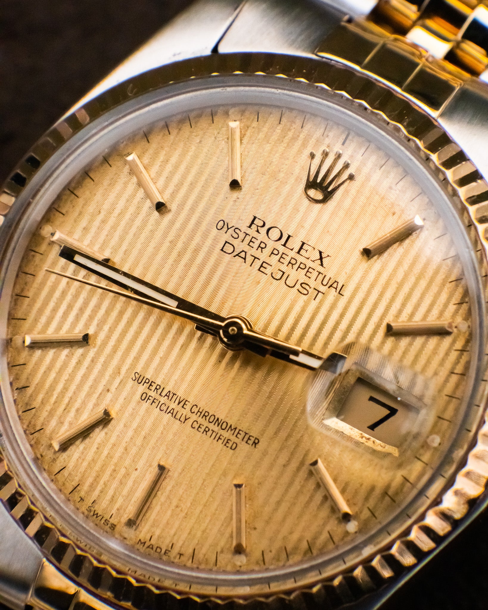 Rolex 16013 Datejust - Gold Tapestry Dial