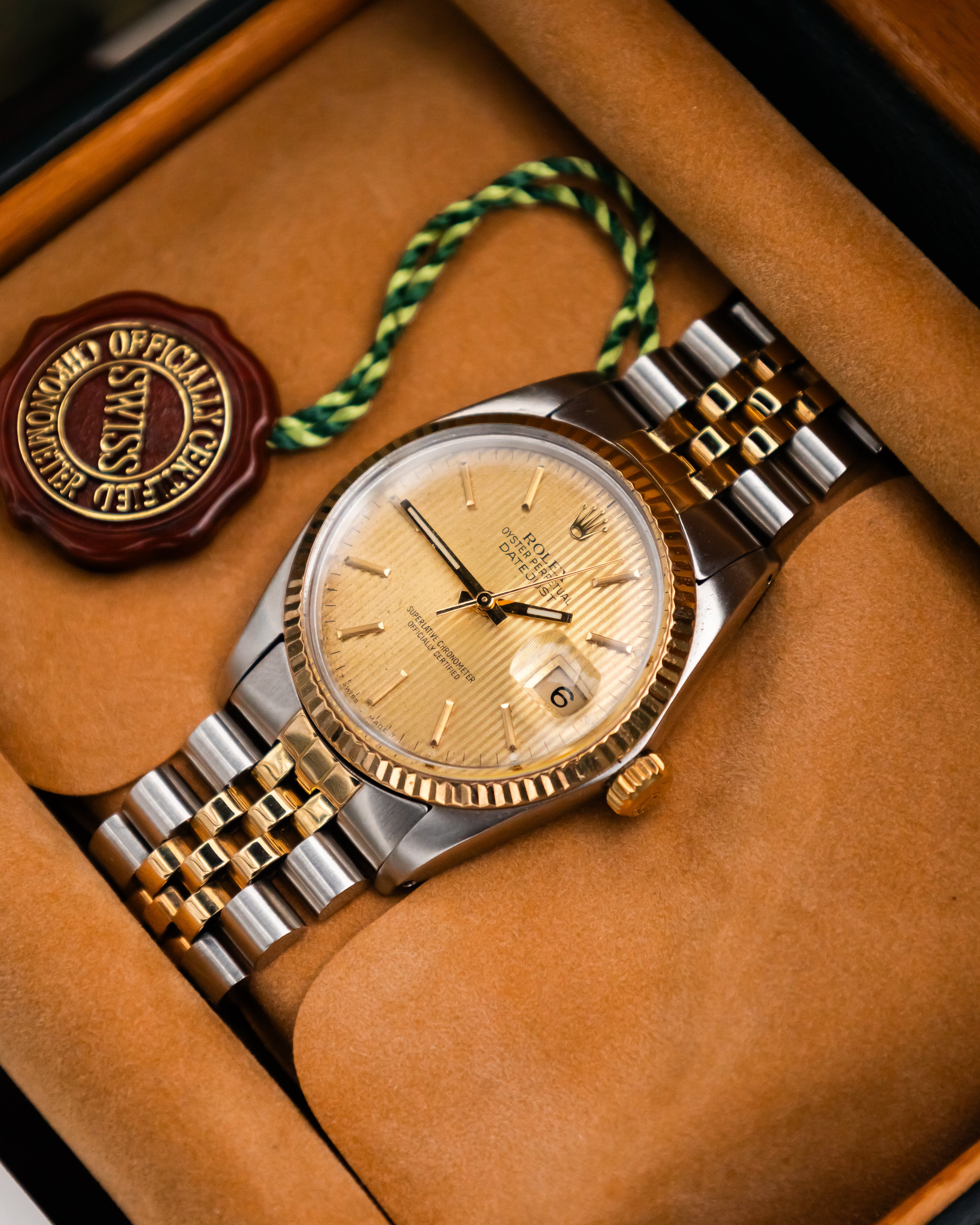 Rolex 16013 Datejust - Gold Tapestry Dial
