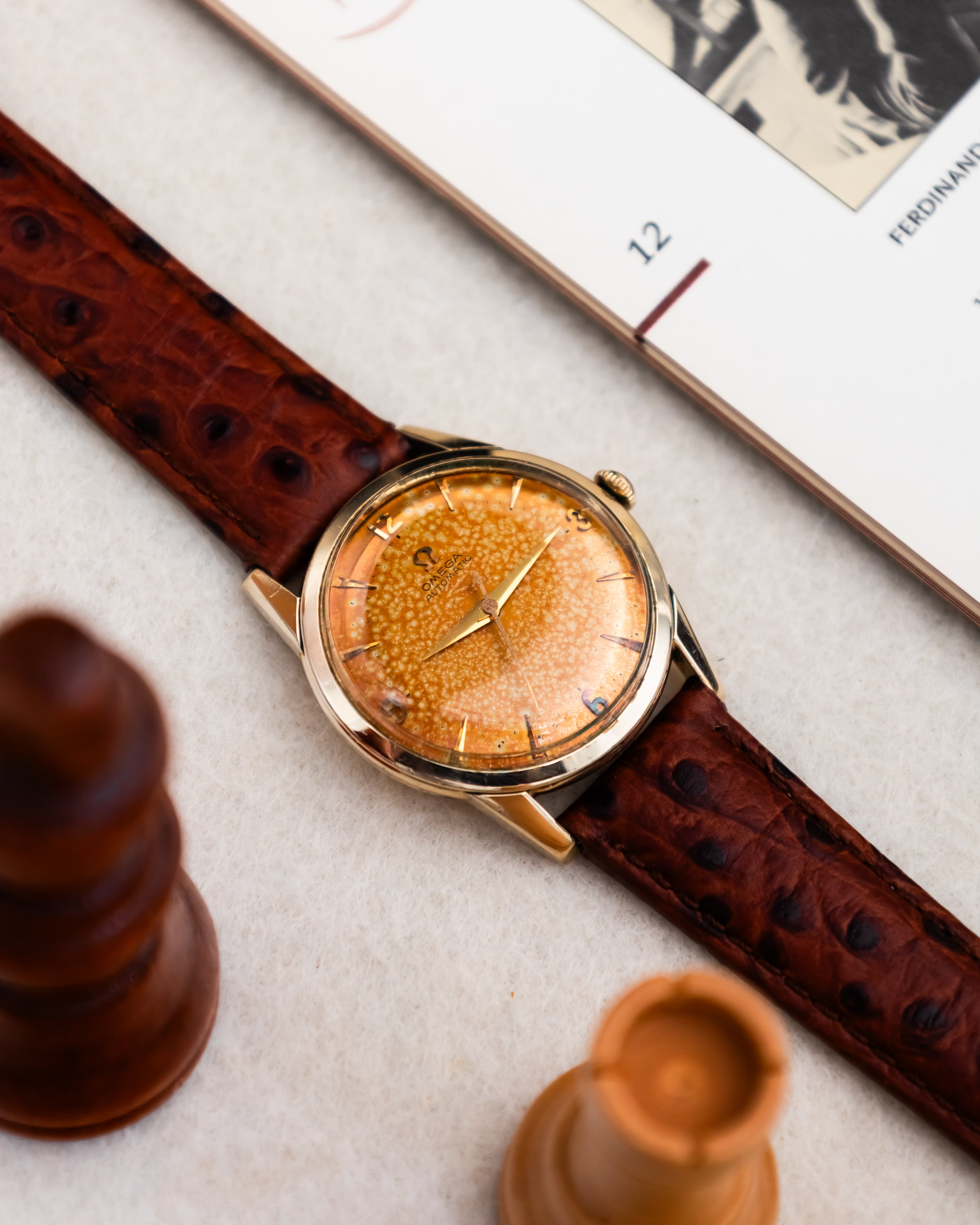Omega G-6252 Bumper 14K GF - Tropical Patina Dial