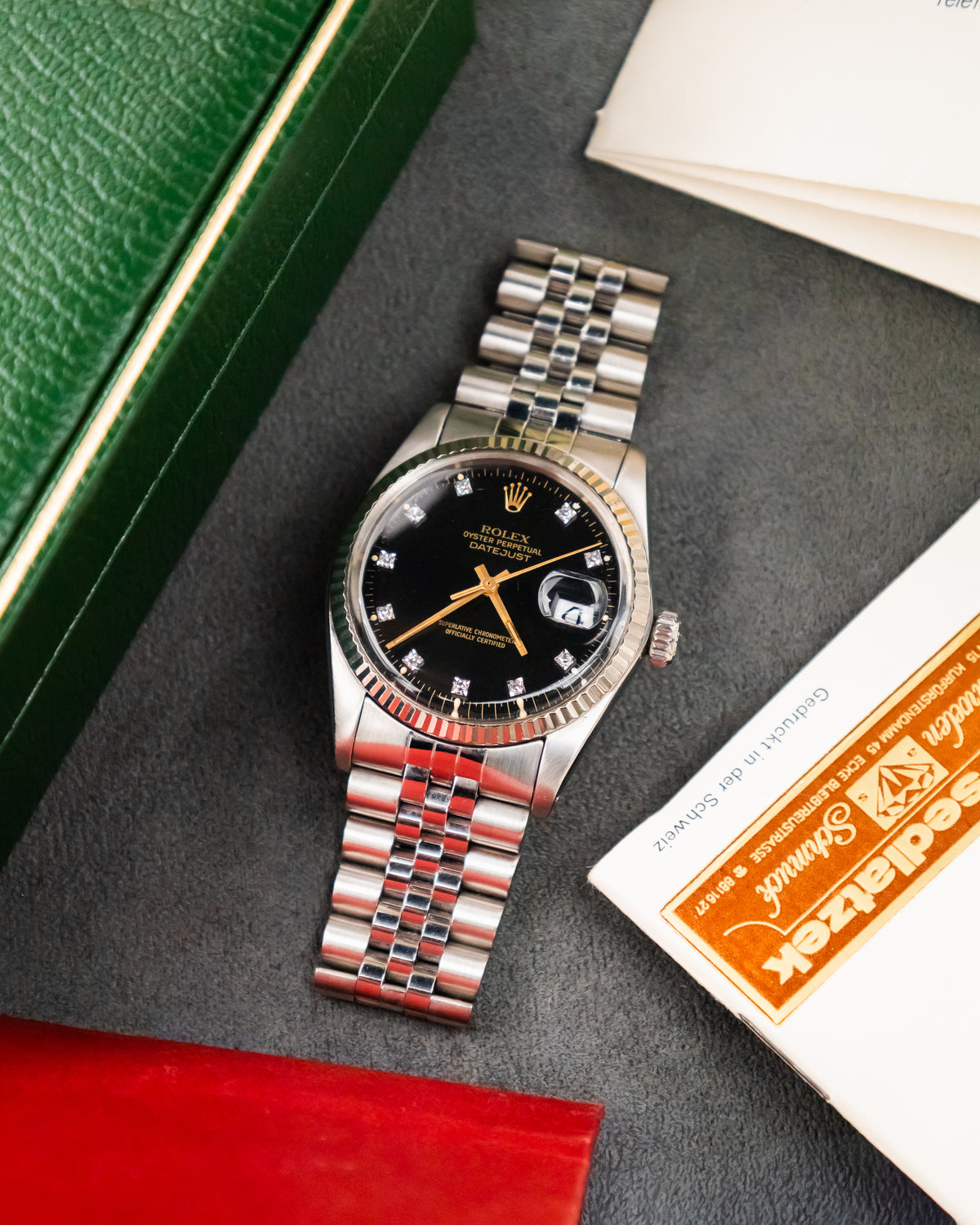 Rolex 16014 Perpetual Datejust- Factory Diamond Set Dial