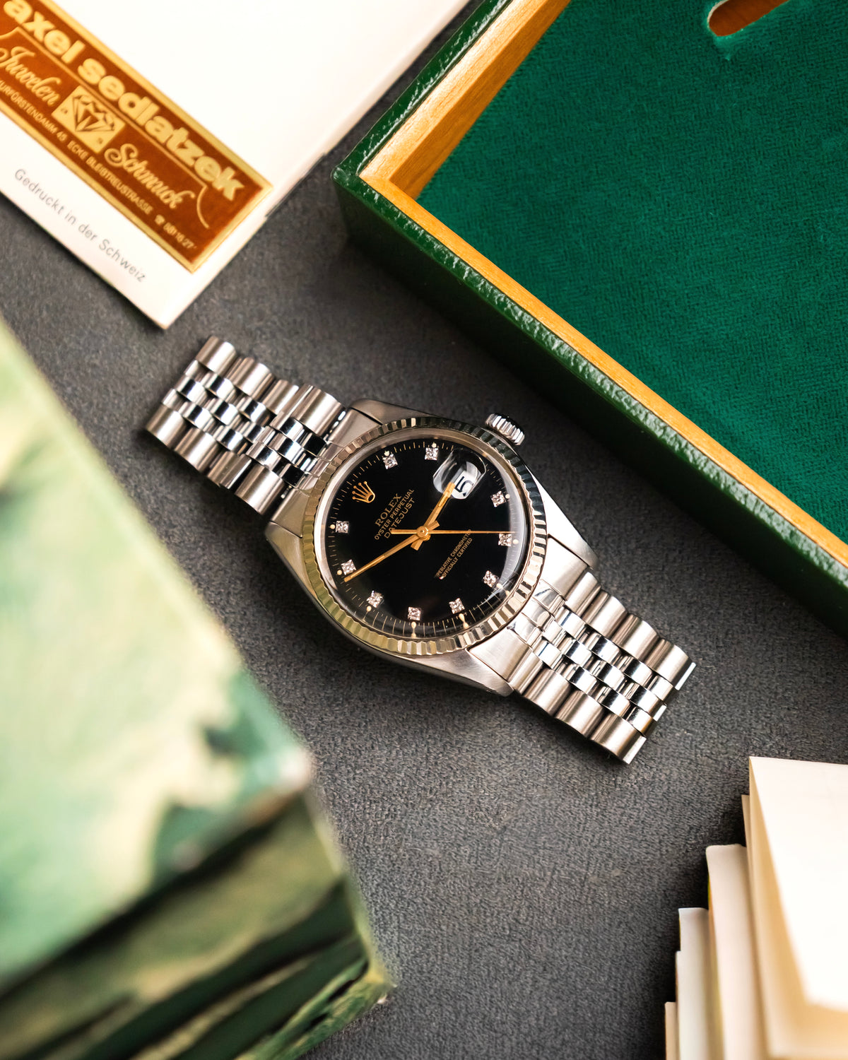 Rolex 16014 Perpetual Datejust- Factory Diamond Set Dial