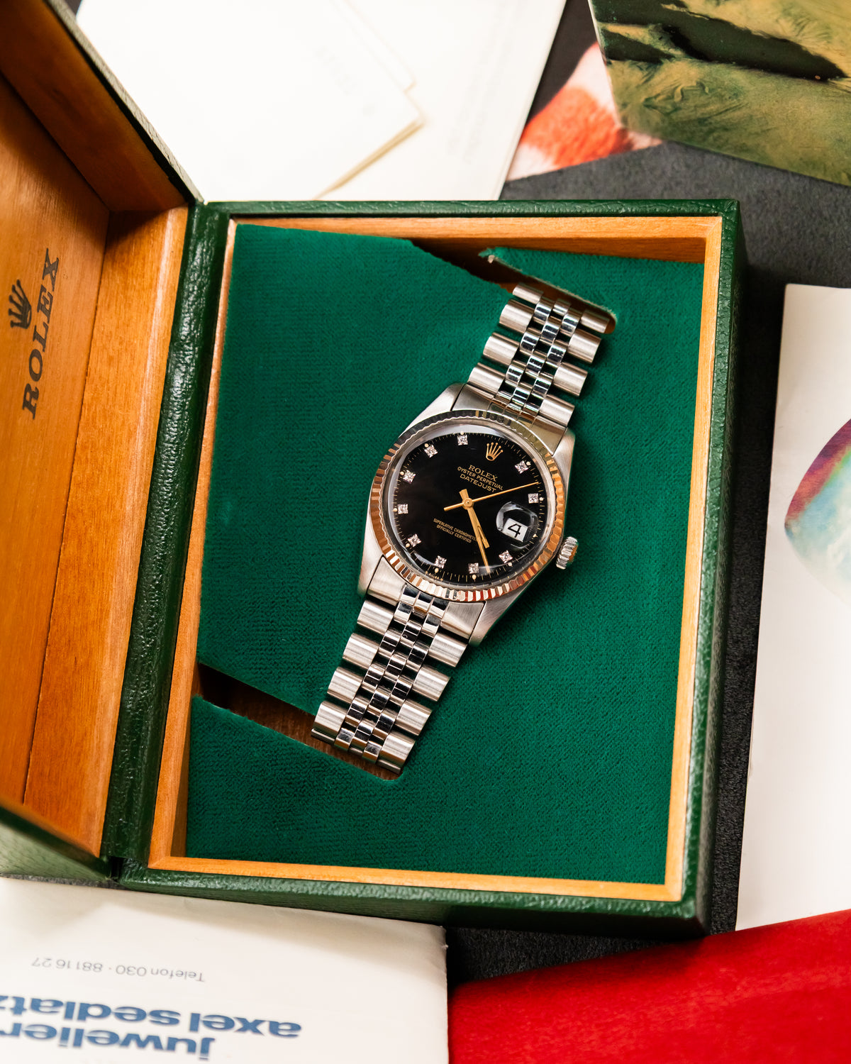 Rolex 16014 Perpetual Datejust- Factory Diamond Set Dial