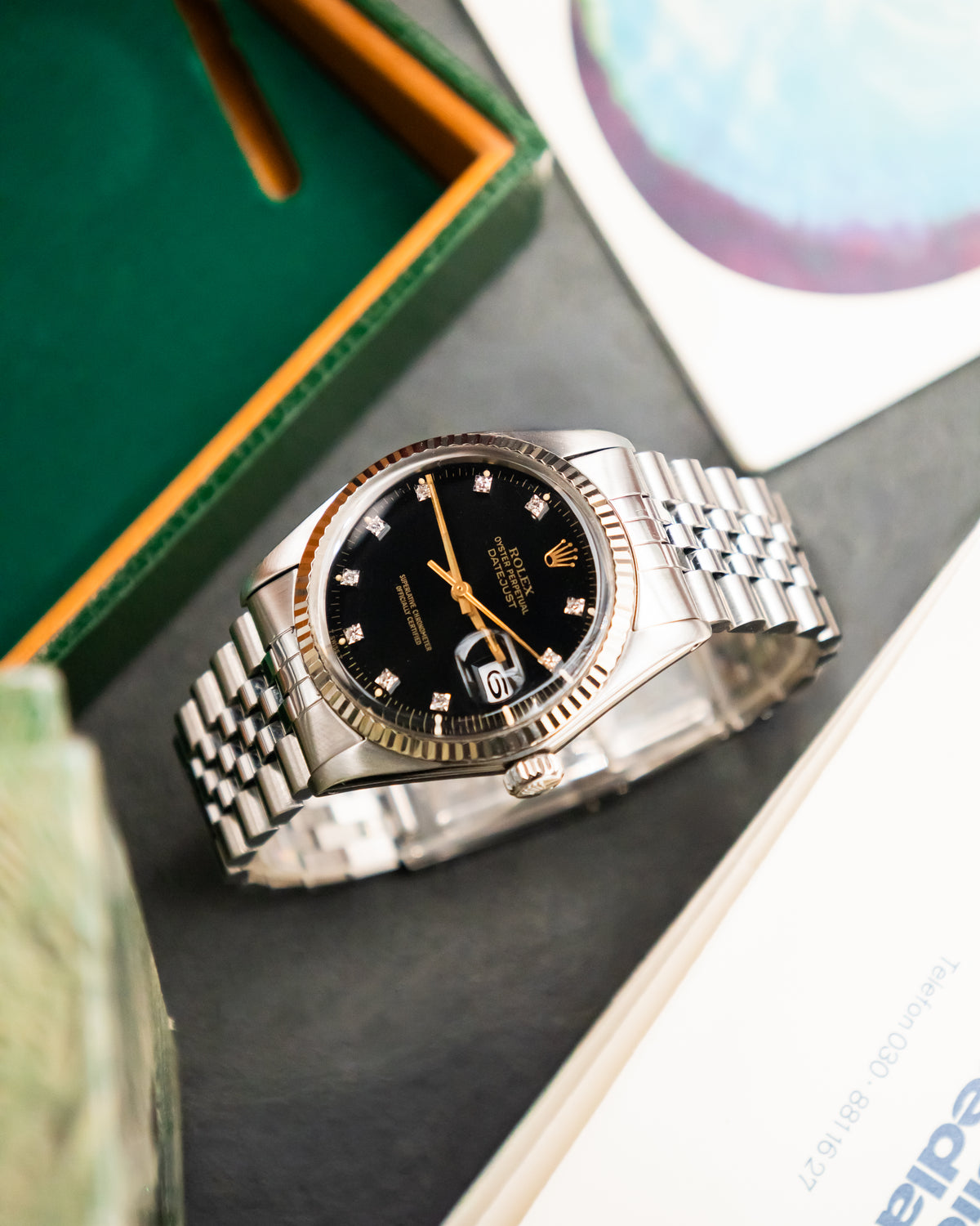 Rolex 16014 Perpetual Datejust- Factory Diamond Set Dial
