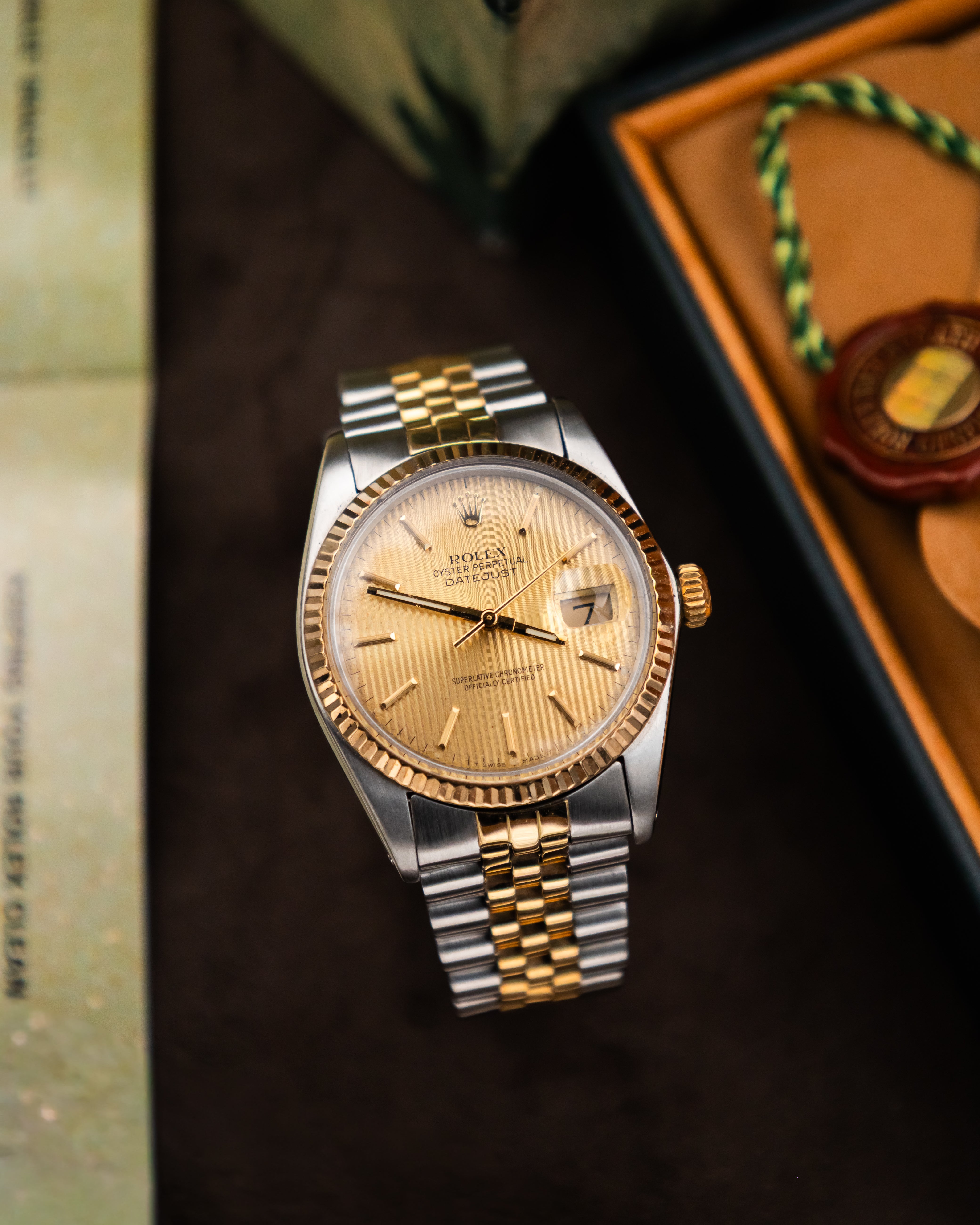 Rolex 16013 Datejust - Gold Tapestry Dial