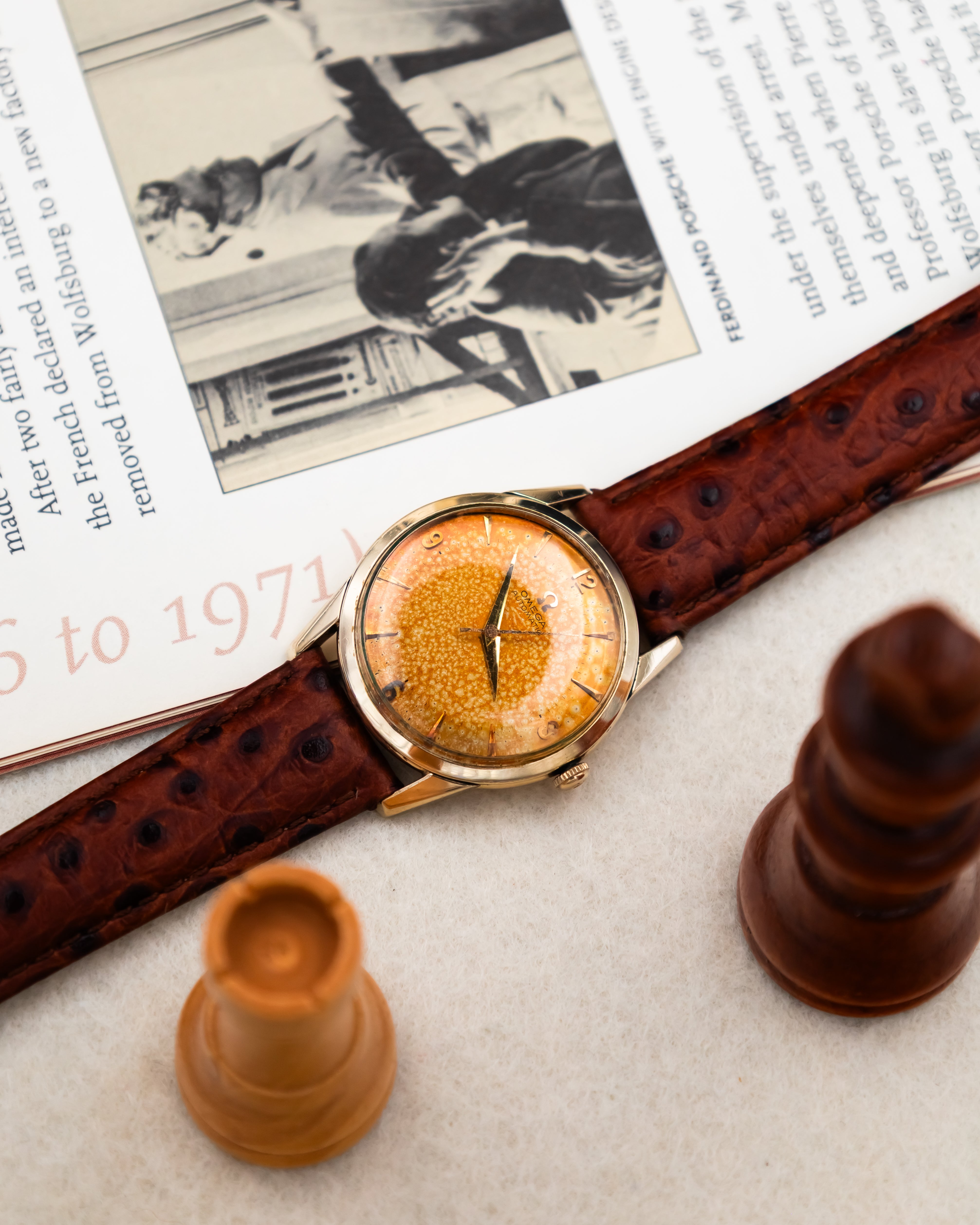 Omega G-6252 Bumper 14K GF - Tropical Patina Dial