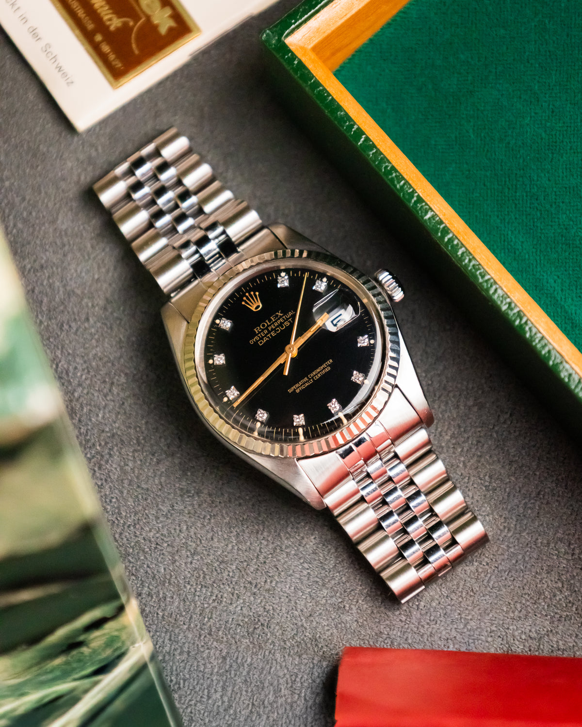 Rolex 16014 Perpetual Datejust- Factory Diamond Set Dial